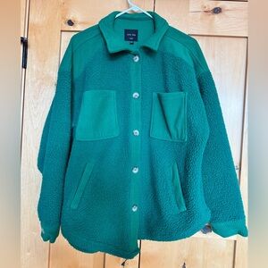 Love Tree Forest Green Teddy Jacket